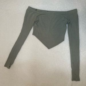Sage Green Size Small Long Sleeve with Triangle Shape in the Front